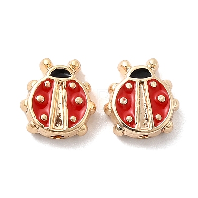 Brass Enamel Beads KK-A277-18G-1