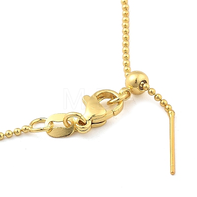 Adjustable Slider Brass Ball Chain Necklaces for Men Women NJEW-G160-13G-1