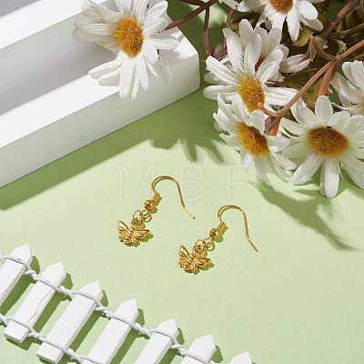 Bee Charm Dangle Earrings EJEW-JE04810-1