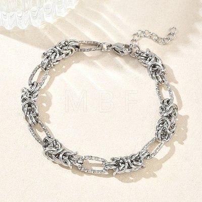 Unisex 304 Stainless Steel Byzantine Chains Bracelets BJEW-G790-05P-1