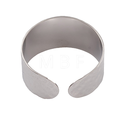 304 Stainless Steel Textured Open Cuff Rings for Women RJEW-G285-67P-1