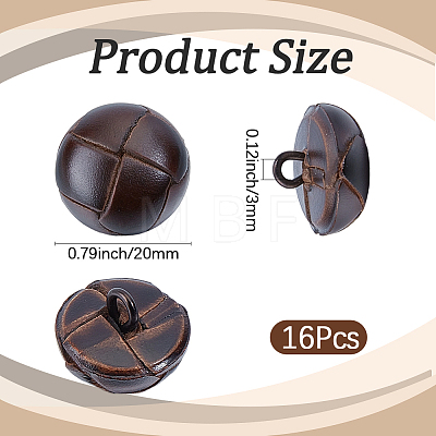 16Pcs 1-Hole Cowhide Shank Buttons FIND-CY0002-04A-1