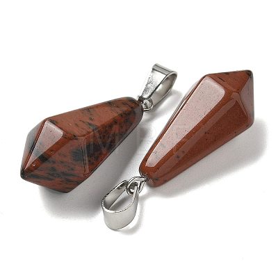 Natural Mahogany Obsidian Pointed Pendants G-B127-15P-02-1