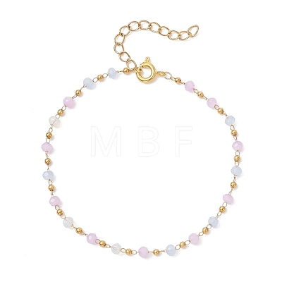 Glass Beaded Link Chain Bracelets for Women BJEW-JB12978-1