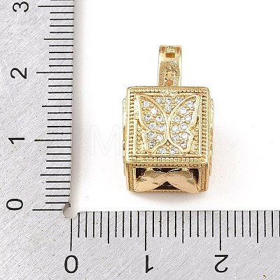 Brass Micro Pave Cubic Zirconia Pendants KK-F919-10B-G-1