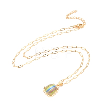 Rainbow Color Pride Necklace NJEW-H160-03G-1
