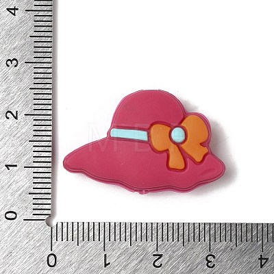 Hat with Bowknot Silicone Focal Beads SIL-M006-04B-1