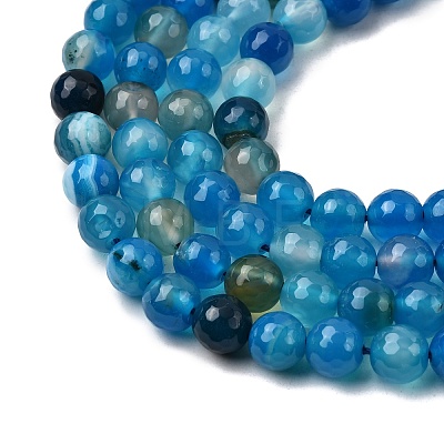 Natural Striped Agate/Banded Agate Beads G-J371-01-8mm-1