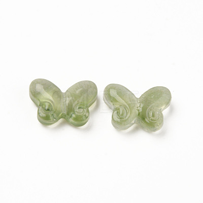 Two Tone Transparent Spray Painted Glass Beads GLAA-Q092-04-C07-1
