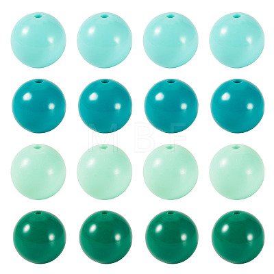 40Pcs 4 Colors Opaque Acrylic Beads MACR-TA0002-97A-1