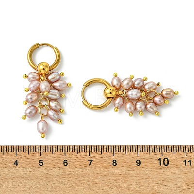 Natural Cultured Freshwater Pearl Cluster Hoop Earring for Women EJEW-JE07187-02-1