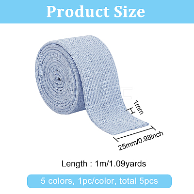 5Pcs 5 Colors Polyester Ribbons OCOR-BC0005-62-1