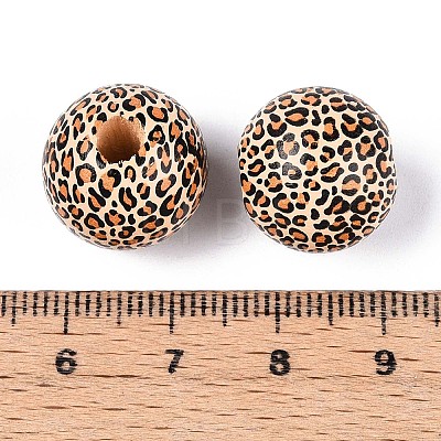 Printed Schima Wood Beads X-WOOD-N017-01D-1