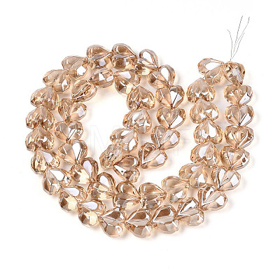 Electroplate Transparent Glass Beads Strands EGLA-B012-AB13-1