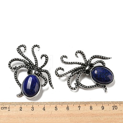 Natural Lapis Lazuli Octopus Brooch G-Z050-01I-1