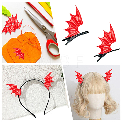 Gorgecraft 40Pcs 2 Style Demon Wing PU Leather Ornament Accessories FIND-GF0005-93A-1