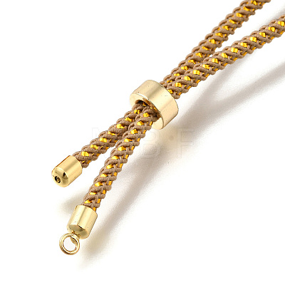 Braided Cotton Cord Slider Bracelet Making MAK-R001-01G-05-1