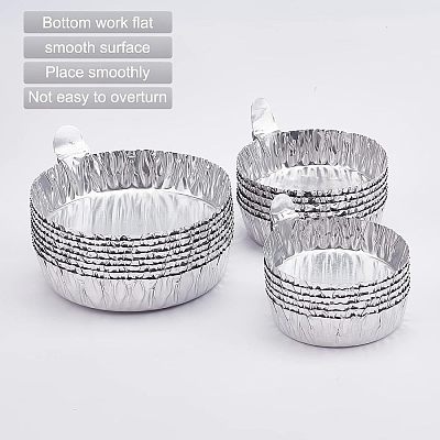 Olycraft 90Pcs 3 Style Aluminum Foil Weighing Dish AJEW-OC0002-56-1