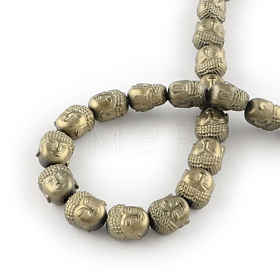Electroplated Matte Non-magnetic Synthetic Hematite Beads Strands G-R259-48F-1