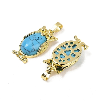 Synthetic Turquoise Pendant KK-F887-02G-12-1