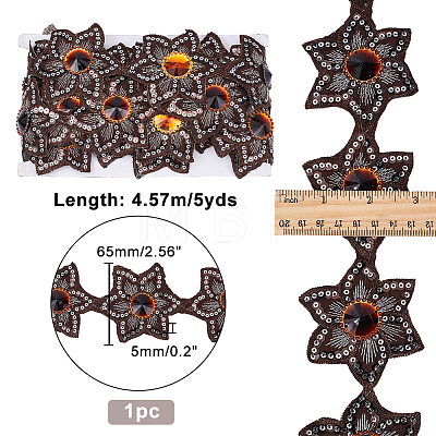  Iron on/Sew on Ethnic Style Embroidery Flower Polyester Lace Ribbons OCOR-WH0060-47D-1