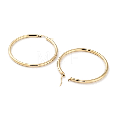 Ring 304 Stainless Steel Hoop Earrings for Women Men EJEW-B049-01G-G-1