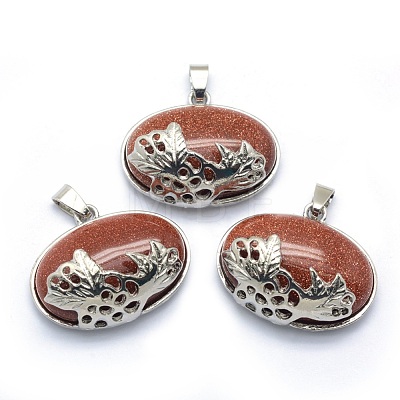 Natural & Synthetic Mixed Stone Pendants G-P393-D-1