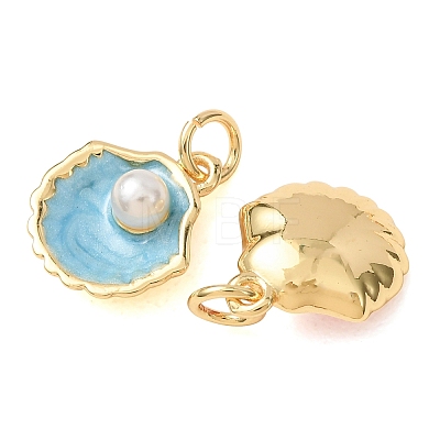 Brass Enamel Pendants KK-CBA0009-17G-1