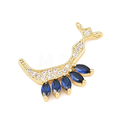 15Pcs Brass Micro Pave Cubic Zirconia Pendants KK-Z151-15G-03-1