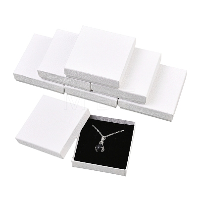 6Pcs Square Cardboard Necklace Box CBOX-YW0001-05E-1