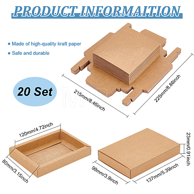 Kraft Paper Storage Gift Drawer Boxes LS-CON-WH0095-56B-1