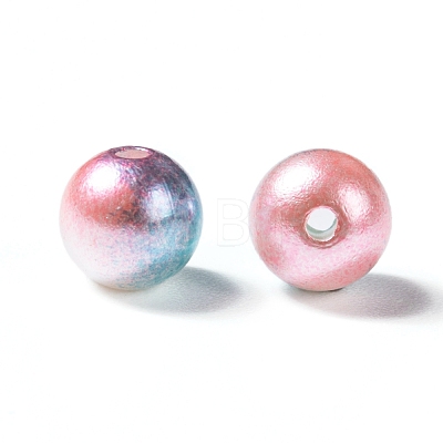 Rainbow ABS Plastic Imitation Pearl Beads X-OACR-Q174-4mm-M-1