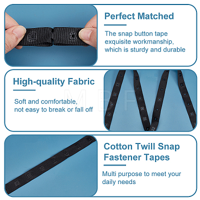 10 Yards Polyester Sewing Snap Button Tape DIY-OC0013-04A-1