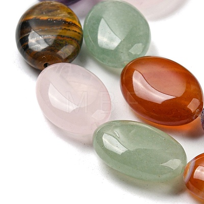Natural Amethyst & Rose Quartz & Red Agate & Green Aventurine & Tiger Eye Beads Strands G-L164-A-16-1