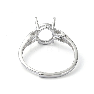 Adjustable 925 Sterling Silver Finger Ring Components STER-K179-03P-1