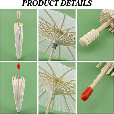 CHGCRAFT 14Pcs 3 Styles DIY Blank Craft Paper Umbrella DIY-CA0003-55-1