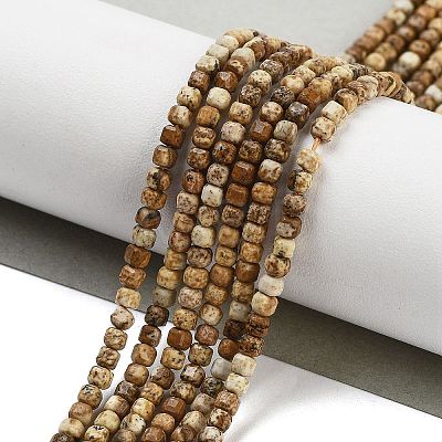 Natural Picture Jasper Beads Strands G-H042-B18-01-1