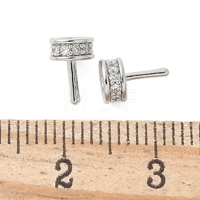 Brass Micro Pave Cubic Zirconia Peg Bails KK-U056-54P-1