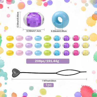 208Pcs Acrylic European Beads OHAR-FS0001-01-1