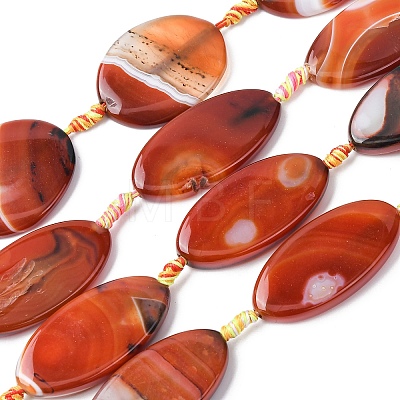 Natural Banded Agate Beads Strands G-P605-F01-01-1