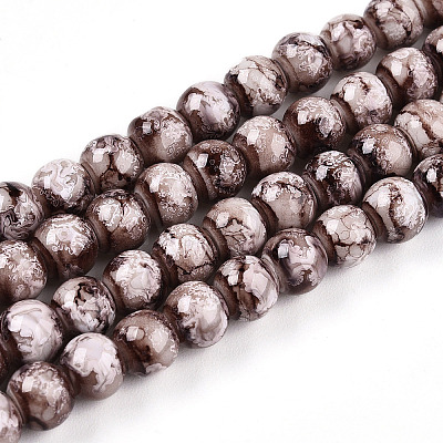 Baking Painted Glass Beads Strands DGLA-N003-6mm-A05-1