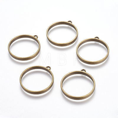 Tibetan Style Alloy Ring Frame Pendants for DIY Resin Pendants TIBEP-M019-01AB-NF-1