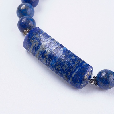 Natural Lapis Lazuli Stretch Bracelets BJEW-F308-34C-1