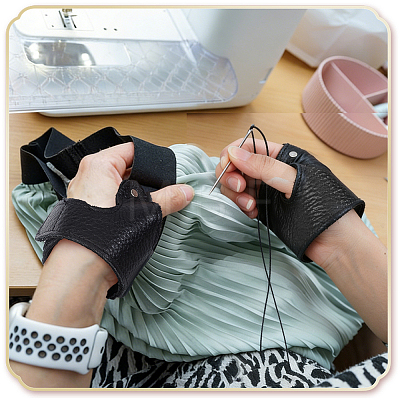 2Pcs 2 Styles Cowhide Adjustable Sewing Palm Rest DIY-NB0016-52-1