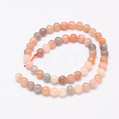 Round Natural Multi-Moonstone Beads Strands G-D767-6mm-1