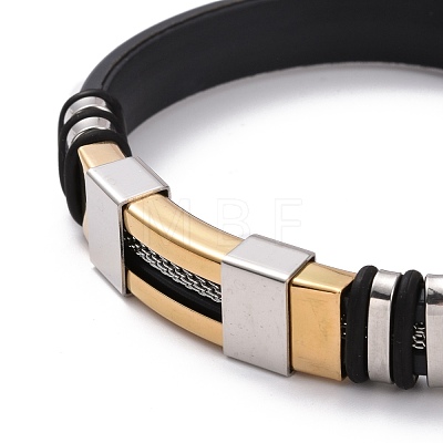 Men's Silicone Cord Bracelet BJEW-M206-02P-1