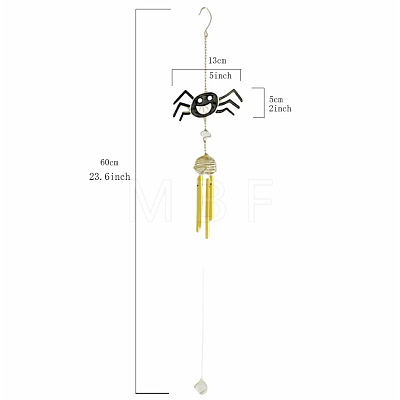 Halloween Spider Alloy & Iron & Eanmel Wind Chime PW-WG9BBC0-01-1