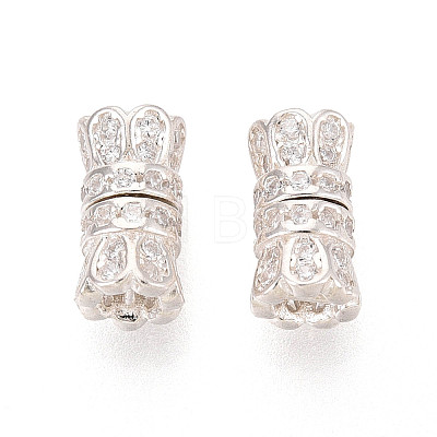 925 Sterling Silver & Clear Cubic Zirconia Screw Clasps STER-T008-78S-1