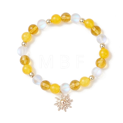 2Pcs 304 Stainless Steel & Brass Charm Bracelets BJEW-TA00694-1