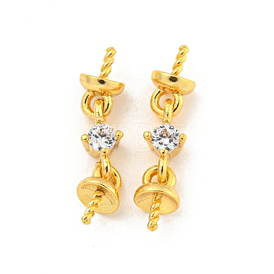 Brass Micro Pave Cubic Zirconia Peg Bails KK-B096-12G-1